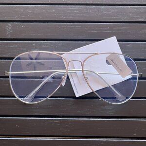Nordstrom Silver Aviator Blue Light Filtering Computer Glasses Work School